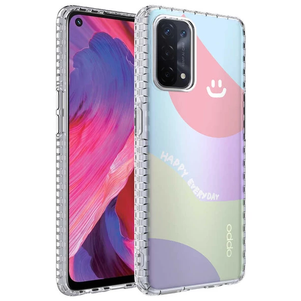 Oppo A74 4G Kılıf Airbag Kenarlı Renkli Desenli Elegans Kılıf - Resim 5