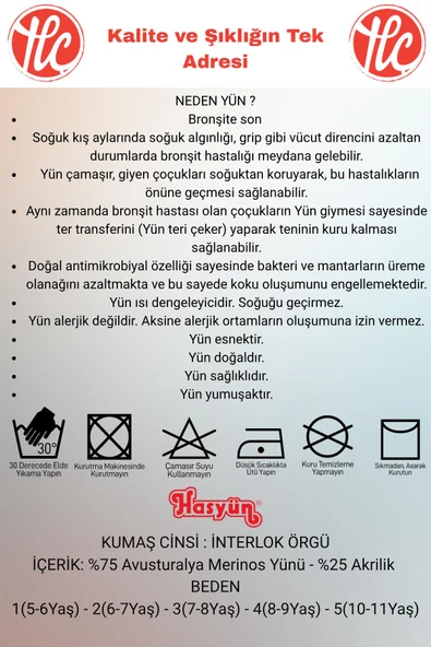 Hasyün Çocuk Uzun Yün Don - Resim 4