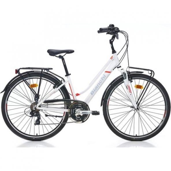 Bianchi Travel 505 28 Jant 21 Vites 44 cm V-Fren Şehir Bisikleti-Beyaz Mercan - Gri - 1