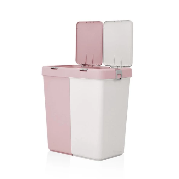 Geseus Motek Ikili Kirli Çamaşır Sepeti Ve Çamaşır Selesi Ikili Set Çeyiz Seti Pembe+Pudra - 7