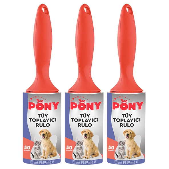 PONY TÜY TOPLAYICI RULO 3 LÜ SET KEDİ KÖPEK