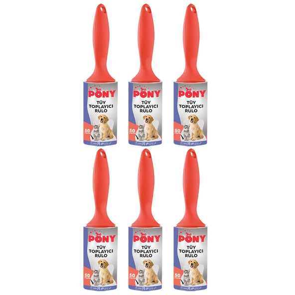 PONY TÜY TOPLAYICI RULO 6 LI SET KEDİ KÖPEK