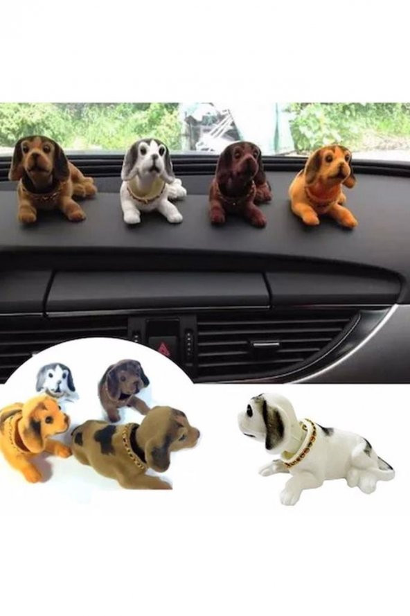 Hareketli Kafa Sallayan Araç Içi Nostaljik Büyük Boy Köpek Retro Aksesuar Nubuk Yüzeyli Sevimli Süs - 7