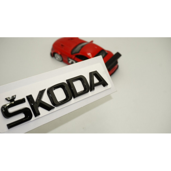 Skoda Bagaj Siyah ABS Orjinal 3M 3D Yazı Logo Amblem