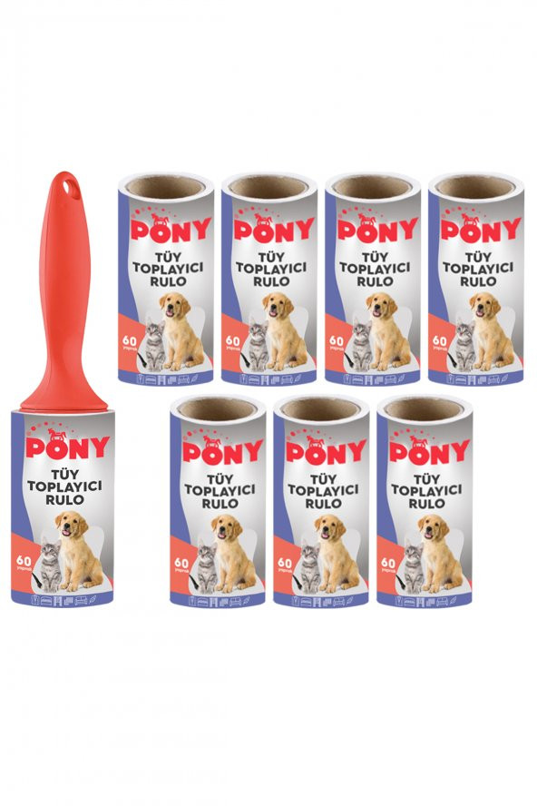 PONY TÜY TOPLAYICI APARAT + 8 YEDEK RULO KEDİ KÖPEK