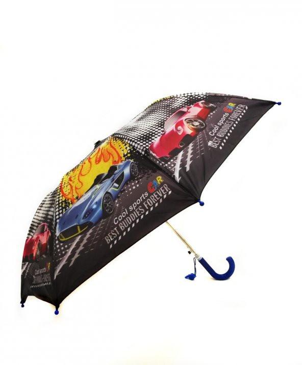 7 Moda Erkek Çocuk Şemsiyesi, Yarı otomatik Mekanizma Küçük Boy 43 cm - 4