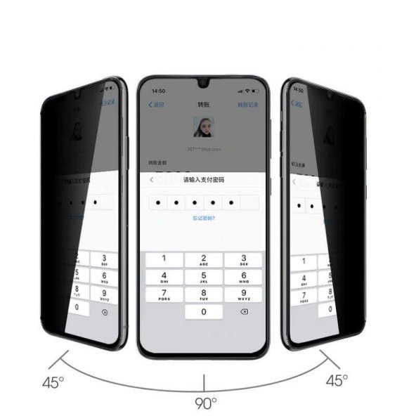 KNY Vivo Y53S İçin Privacy 5D Davin Sert Ekran Koruyucu Siyah - 2
