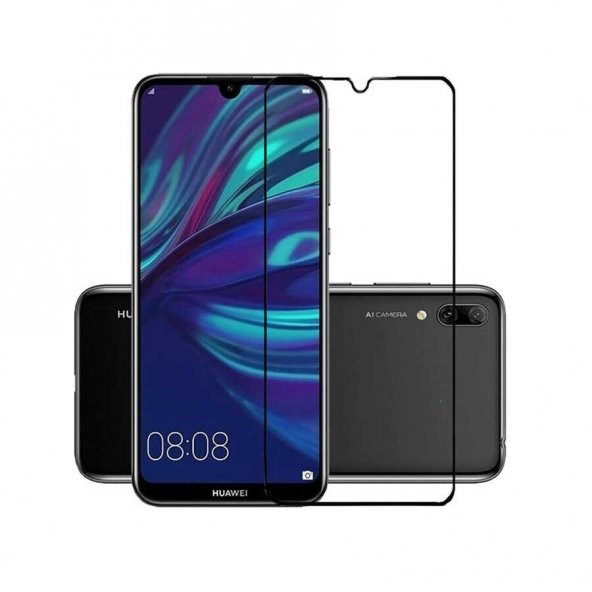 KNY Huawei Y7 Prime 2019 İçin 5D Sert Davin Ekran Koruyucu Siyah