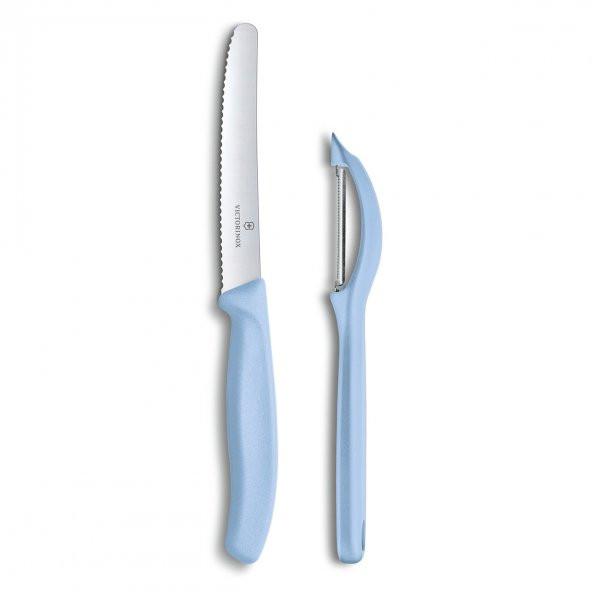 Victorinox Swiss Classic Soyma Bıçağı+Soyacak Set, Açık Mavi - 1