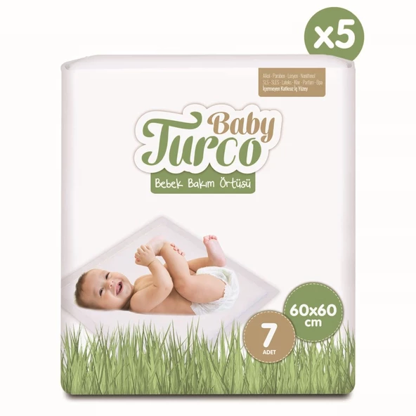 Baby Turco Bebek Bakım Örtüsü 60x60 cm 7x5 35 Adet - 2
