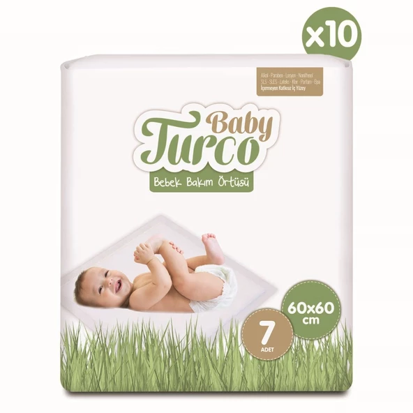 Baby Turco Bebek Bakım Örtüsü 60x60 cm 7x10 70 Adet - 2