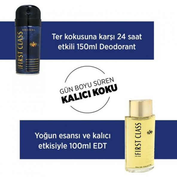 FİRST CLASS EDT 100 ml+ DEO 150ml - Resim 3