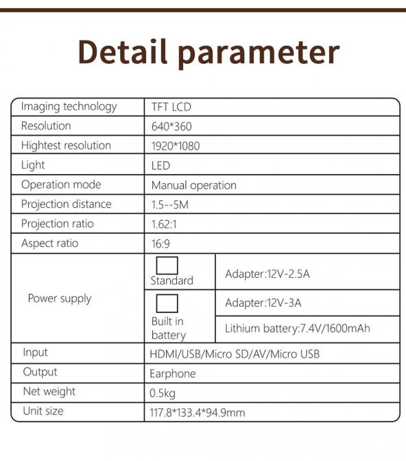 YG230 TAŞINABİLİR LED PROJEKTÖR - 7
