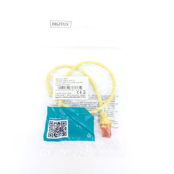 DIGITUS DK-1617-005/Y 0,50 MT SARI CAT6 PATCH CORD - 3