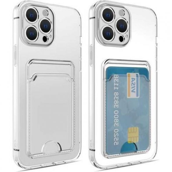 İphone 14 Pro Şeffaf Kartlıklı Kapak-Kılıf ürün görseli