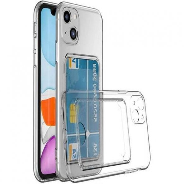 İphone 14 Pro Şeffaf Kartlıklı Kapak-Kılıf - Resim 4