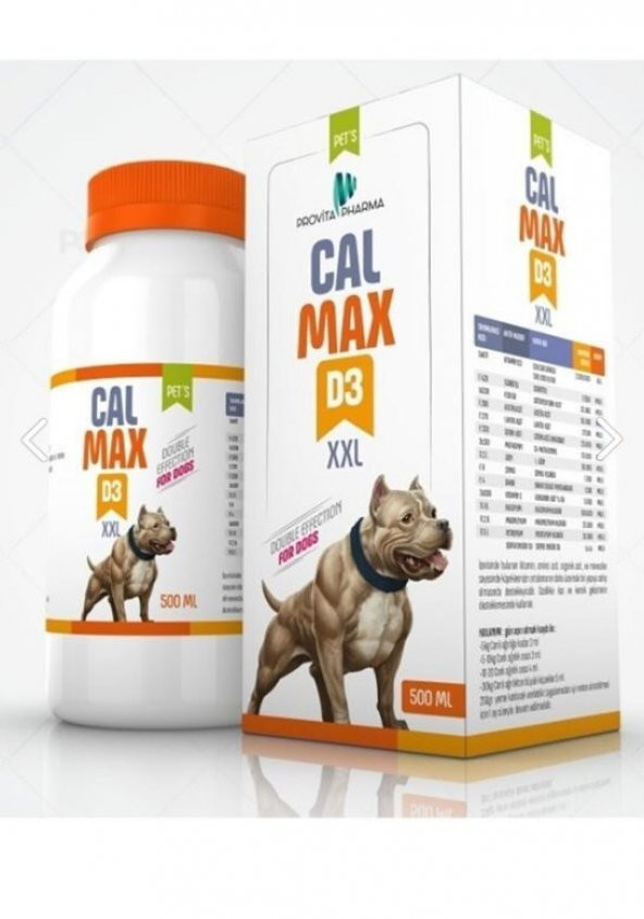 Provita Pharma Calmax D3 Xxl Köpek Kas Geliştirici Şurup 500 Ml Calmax500