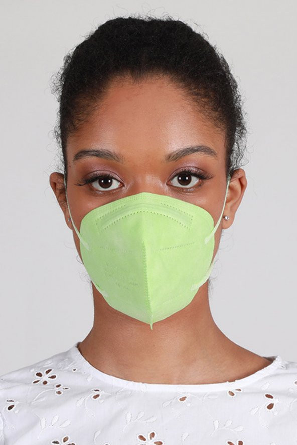 FAMEX N95 FFP2 KORUYUCU MASKE YEŞİL RENK 10 ADET TEKLİ PAKET DUCK MODELİ - 2