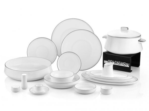 Koleksiyon Sufi 12 Kişilik Yemek Takımı 132 Parça Platin 31000040107
