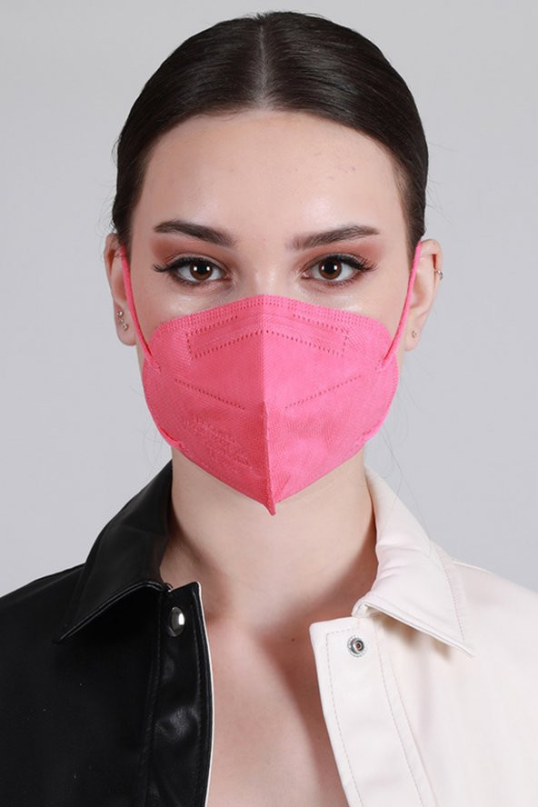 FAMEX N95 FFP2 KORUYUCU MASKE PEMBE RENK 10 ADET TEKLİ PAKET DUCK MODELİ - 2