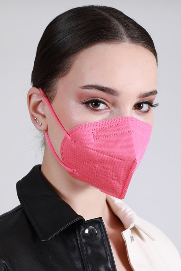 FAMEX N95 FFP2 KORUYUCU MASKE PEMBE RENK 10 ADET TEKLİ PAKET DUCK MODELİ - 3