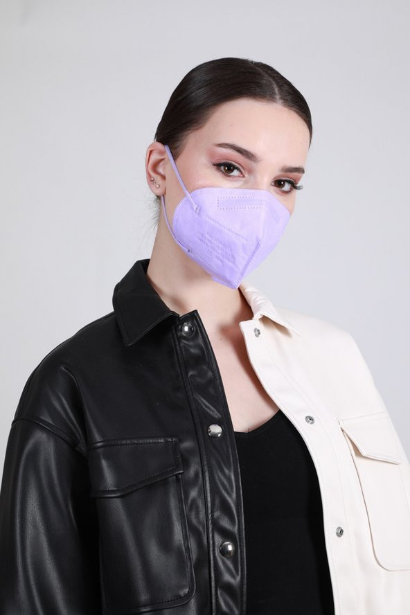 FAMEX N95 FFP2 KORUYUCU MASKE MOR RENK 10 ADET TEKLİ PAKET DUCK MODELİ - 2