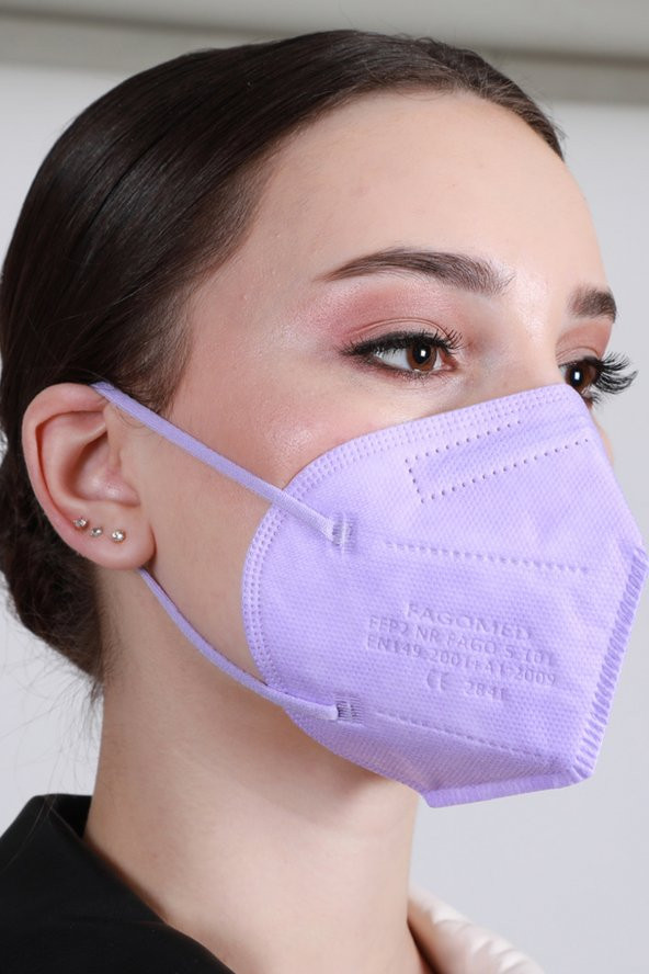 FAMEX N95 FFP2 KORUYUCU MASKE MOR RENK 10 ADET TEKLİ PAKET DUCK MODELİ - 3