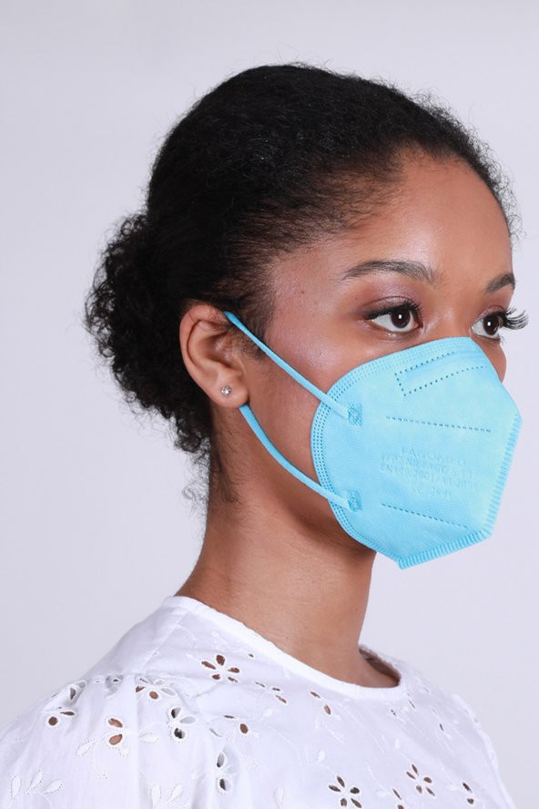 FAMEX N95 FFP2 KORUYUCU MASKE MAVİ RENK 10 ADET TEKLİ PAKET DUCK MODELİ - 3