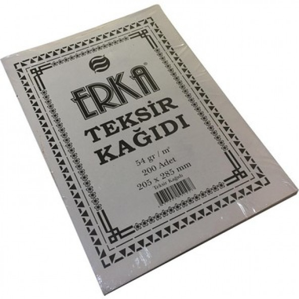 Erka Teksir Kağıdı 205X285 Mm 54Gr 200'Lü Paket 10 Paket