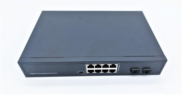 OJC-ODS-8P2S 8 PORT 10/100/1000 YÖNETİLEMEZ 2 SFP 8 ADET POE 120W 250 METRE POE GÖNDERİMİ SWITCH