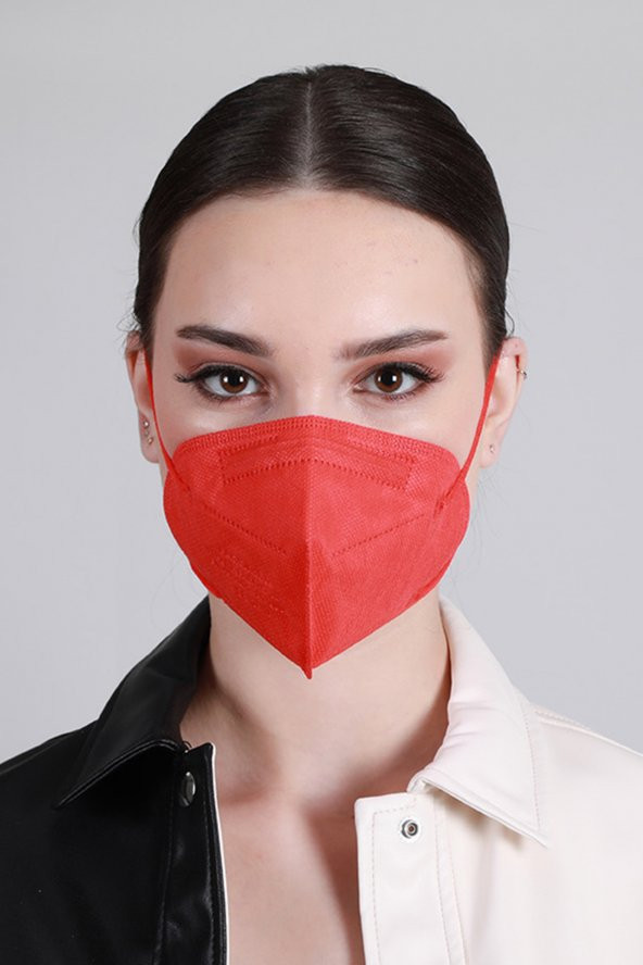 FAMEX N95 FFP2 KORUYUCU MASKE NAR ÇİÇEĞİ RENK 10 ADET TEKLİ PAKET DUCK MODELİ - 2