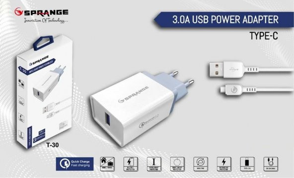 SPRANGE TYPE-C USB CHARGER T-30