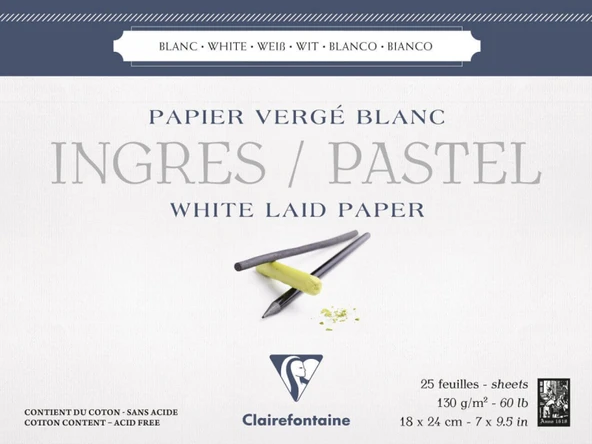 Clairefontaine Ingres 18x24cm 130gr 25yp Pastel Blok