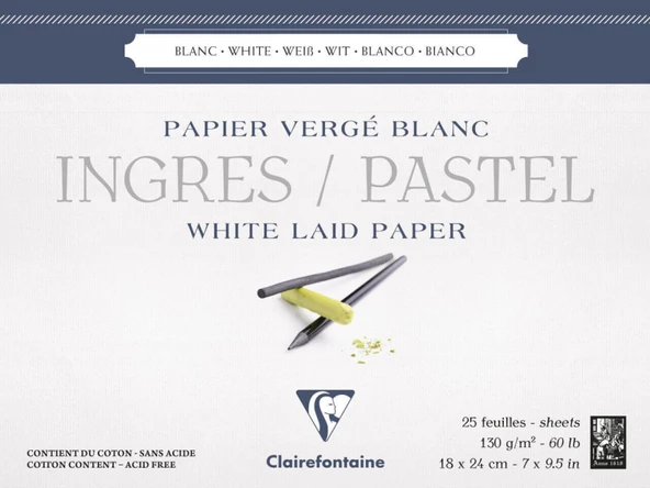 Clairefontaine Ingres 18x24cm 130gr 25yp Pastel Blok