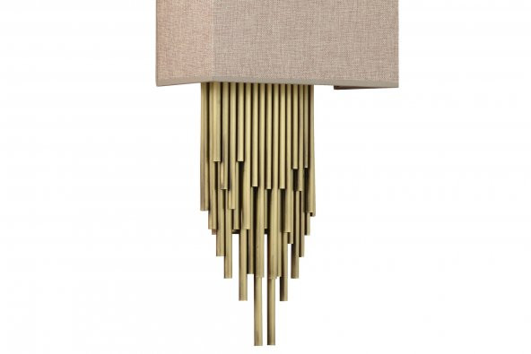 Lampaluce Straordinario Modern Tasarım Metal ve Kumaş Aplik 65cm Sarı - 2