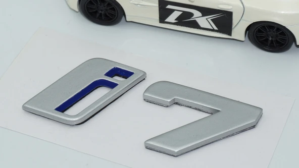 DK Tuning Yeni i7 Bagaj Gri Mavi ABS Yazı Logo Bmw İle Uyumlu - Resim 4