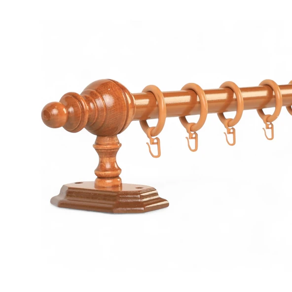 Meşe Raysız Ahşap Rustik Perde Askısı - 225 Cm ürün görseli 1