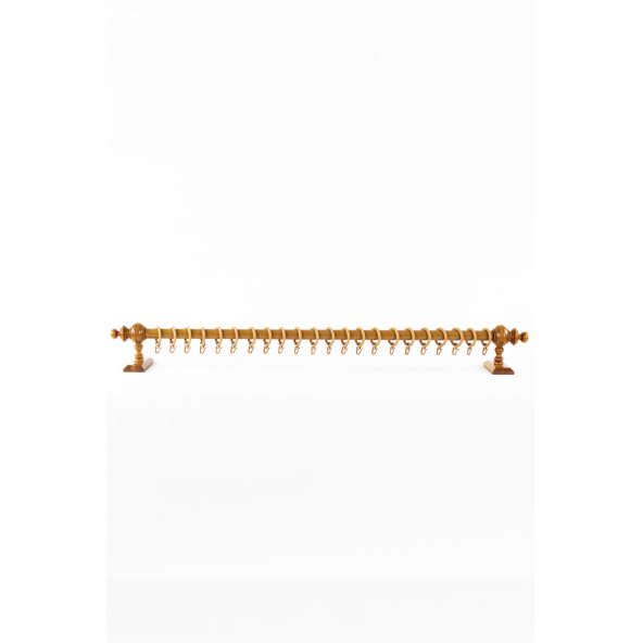 Twins Decorative Meşe Raysız Ahşap Rustik Perde Askısı - 100 Cm