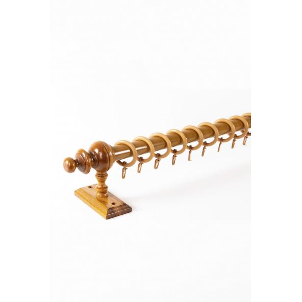 Twins Decorative Meşe Raysız Ahşap Rustik Perde Askısı - 125 Cm - 4