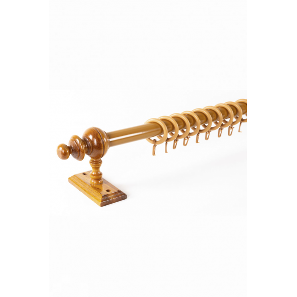 Twins Decorative Meşe Raysız Ahşap Rustik Perde Askısı - 225 Cm - 2