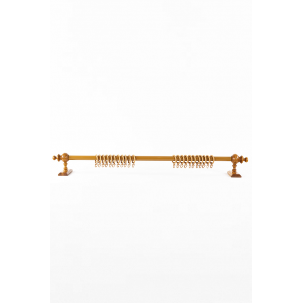 Twins Decorative Meşe Raysız Ahşap Rustik Perde Askısı - 225 Cm - 3