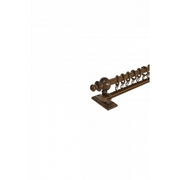 Twins Decorative Ceviz Tek Raylı Ahşap Rustik Perde Askısı - 100 CM - 4