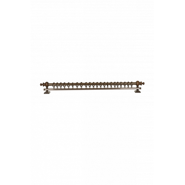 Twins Decorative Ceviz Tek Raylı Ahşap Rustik Perde Askısı - 125 CM