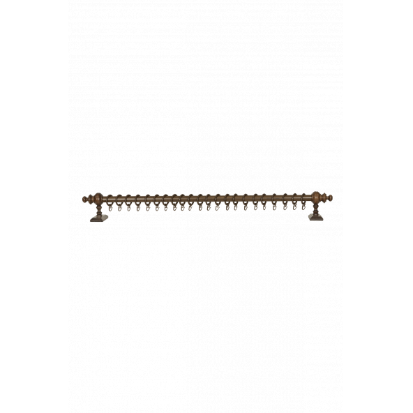 Twins Decorative Ceviz Raysız Ahşap Rustik Perde Askısı - 125 Cm
