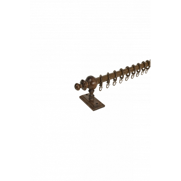 Twins Decorative Ceviz Raysız Ahşap Rustik Perde Askısı - 300 Cm - 4