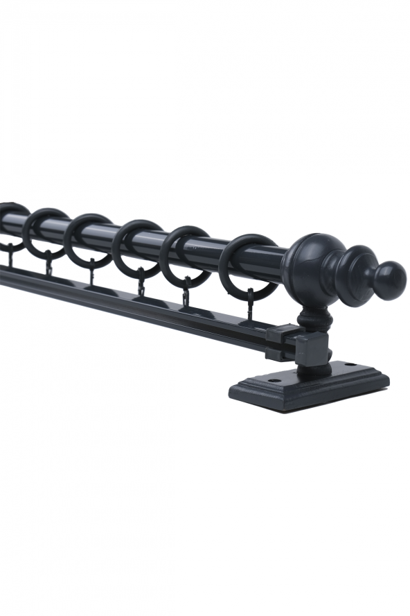 Twins Decorative Antrasit Tek Raylı Ahşap Rustik Perde Askısı - 275 CM - 7