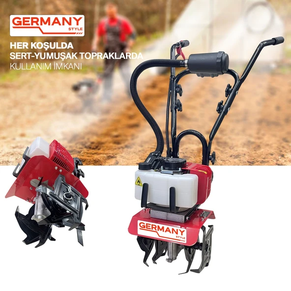 Germany Style 4 Hp Benzinli Çapa Makinesi 2 Zamanlı Motor Hobi Bahçeleri İçin - 5