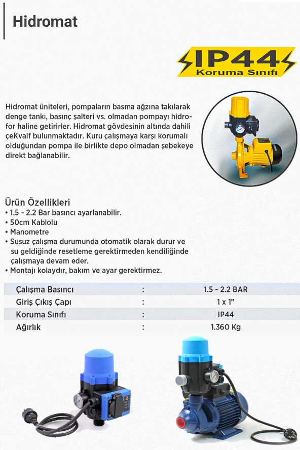 Rowermax 2 Kat 2 Daire Hidrofor Su Pompası Paket Hidrofor Otomatik Sistem Su Pompası QB60 0.5HP - 4