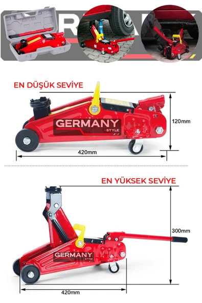 Germany Style GRMPRO 2 Ton Sızdırmaz Sağlam Dayanıklı Kaynak Gövde Hidrolik Timsah Kriko - 2