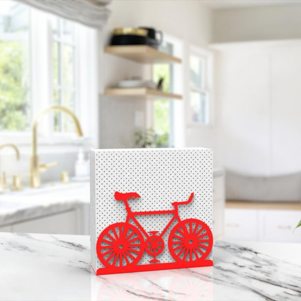 BİSİKLET TEMALI METAL PEÇETELİK KIRMIZI - 3